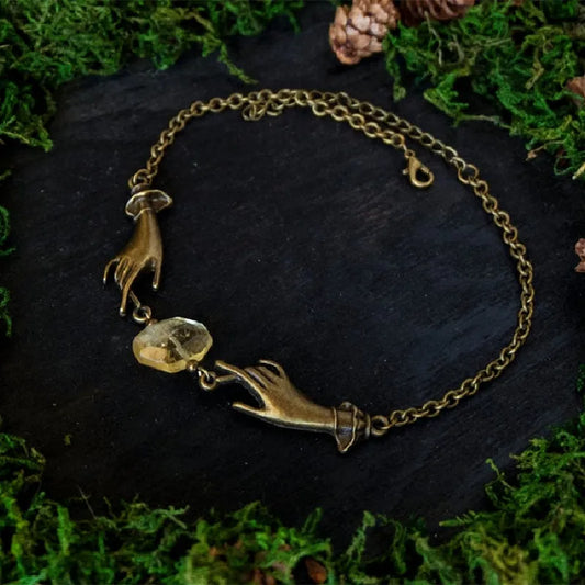 Witchy Chain Choker Hands Necklace