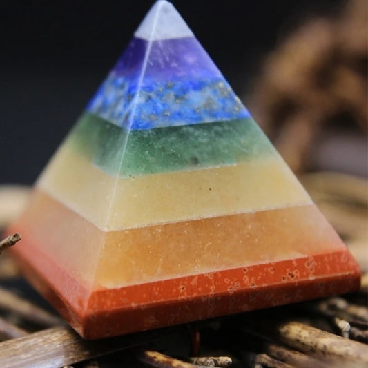7 Chakra Multi-Stone Reiki Pyramid