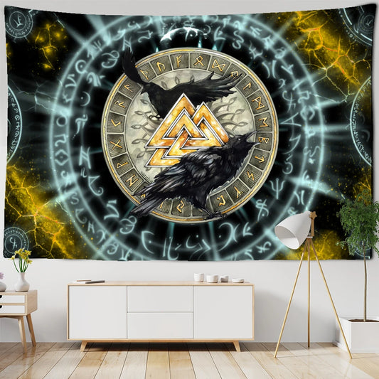 Viking Raven & Runes Tapestry