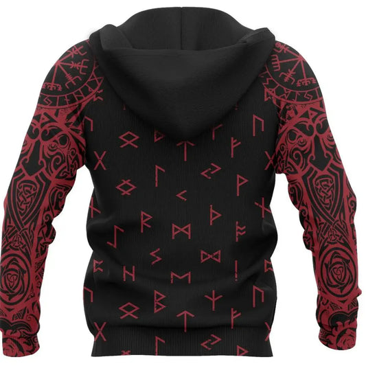 Tattoo Hoodie Raven of Odin 3D Printed