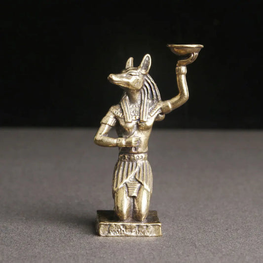 Vintage Anubis Brass Statue