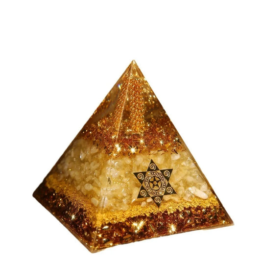 Handmade Citrine Orgonite Crystal Pyramid
