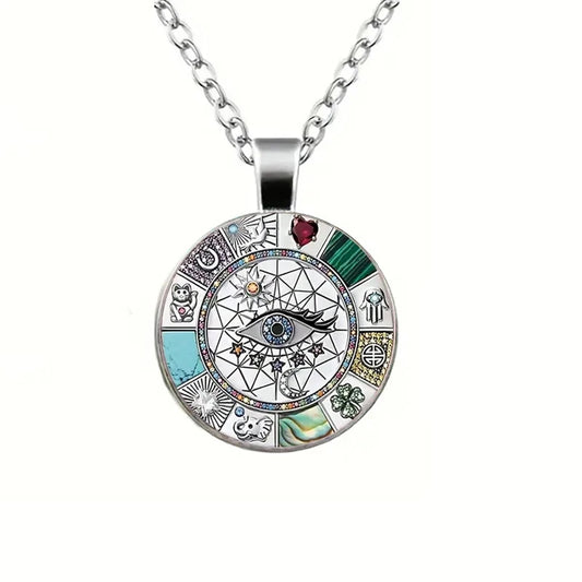Egypt Eye of Horus Glass Pendant Necklace