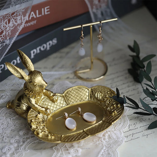 Cute Golden Bunny Figurine