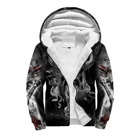 Mjolnir Odin Raven Wolf Tattoo 3D Printed Hoodie