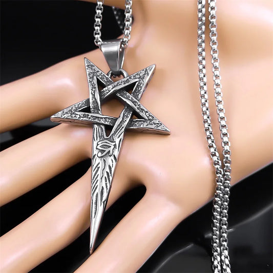 Punk Egypt Eye of Horus Pentagram Necklace