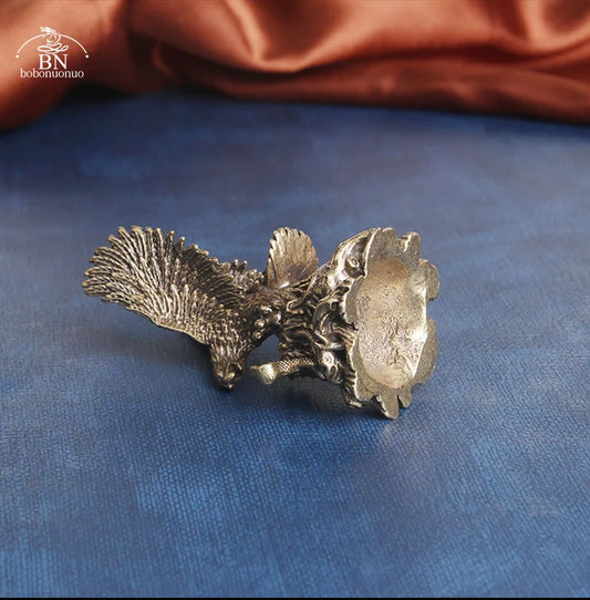 Big 94G Solid Copper & Bronze Flying Eagle Statue
