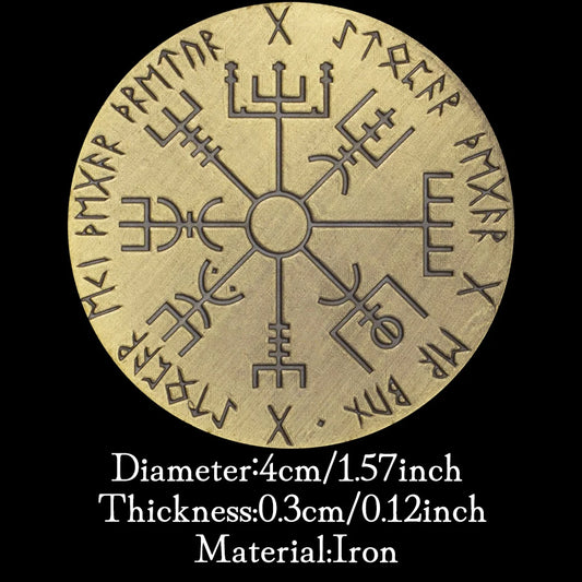 Vegvísir Viking Compass Coin