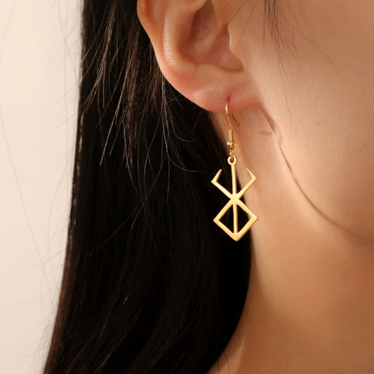 Lucktune Berserker Rune Symbol Drop Earrings