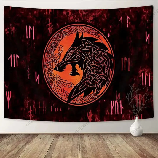 Aesthetic Viking Runes & Greek Mythology Tapestry