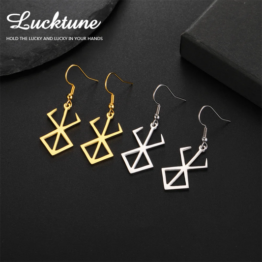 Lucktune Berserker Rune Symbol Drop Earrings