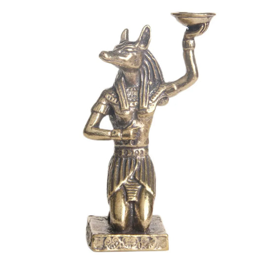 Vintage Anubis Brass Statue