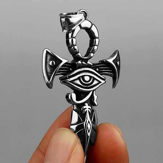 Nordic Viking Retro Cross Sword Eye of Horus Pendant