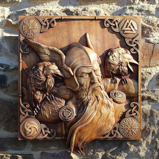 Odin Ravens Viking Mythology Wall Sculptures