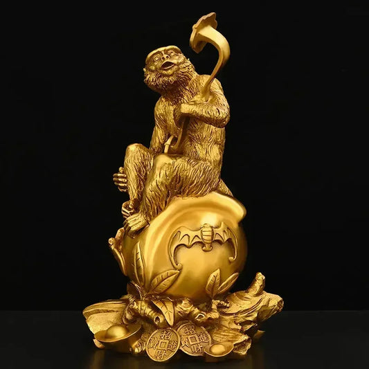 Feng Shui Ruyi Monkey Copper Ornament