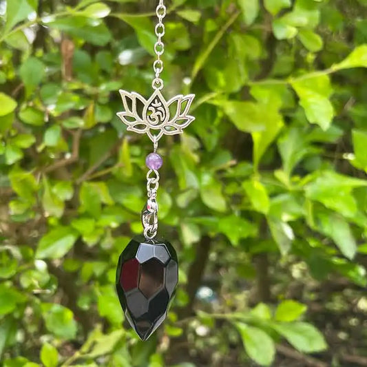 Natural Stone Crystal Pendulum Necklace