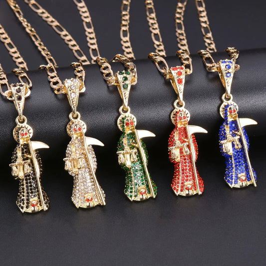 Stylish Santa Muerte Pendant Necklace