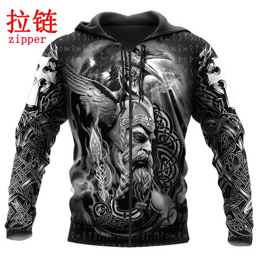 PLstar Cosmos Odin Raven Wolf Tattoo 3D Printed Hoodie