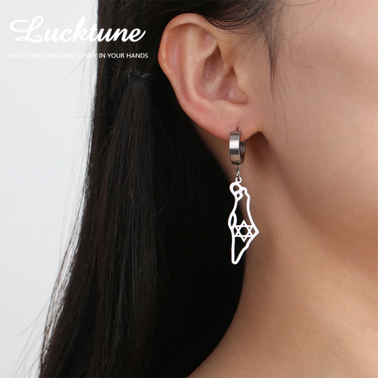 Lucktune Star of David Symbol Drop Earrings