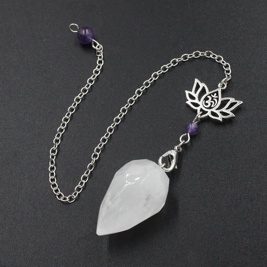 Natural Stone Crystal Pendulum Necklace