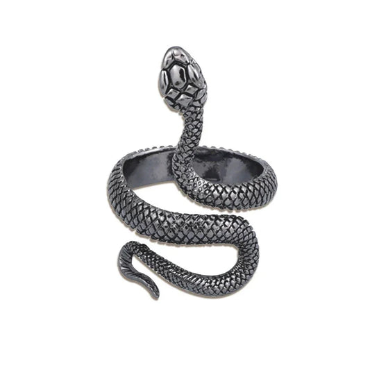 Retro Black Snake Ring