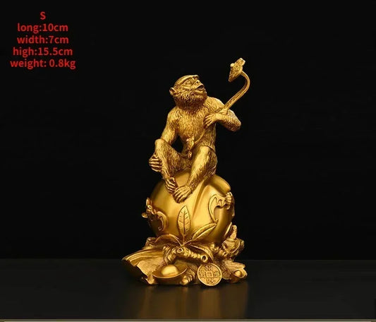 Feng Shui Ruyi Monkey Copper Ornament
