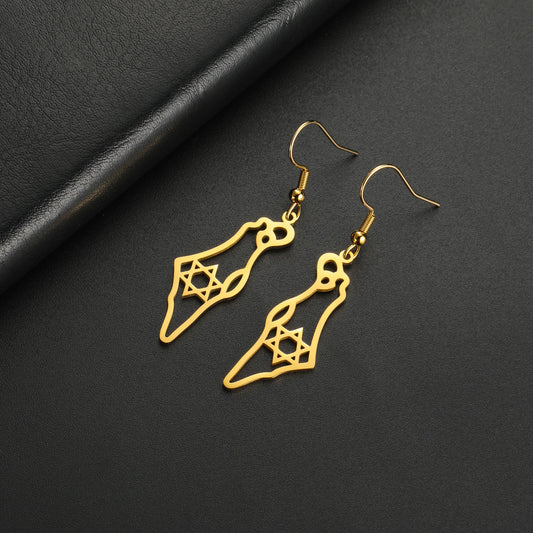 Lucktune Star of David Symbol Drop Earrings