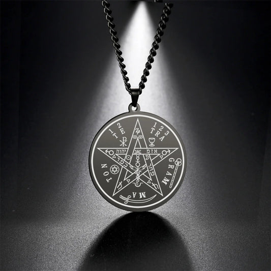 EUEAVAN Witchcraft Tetragrammaton Pentacle Necklace