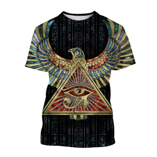 Summer Men’s 3D Printed Ancient Egyptian Art T-Shirt