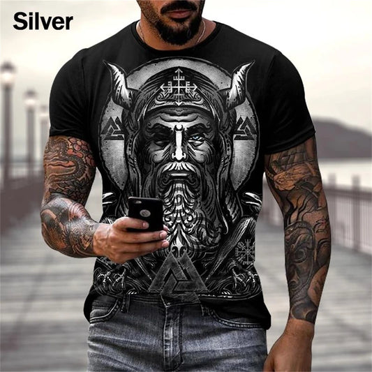 Summer Viking Warriors Graphic 3D Print T-Shirt