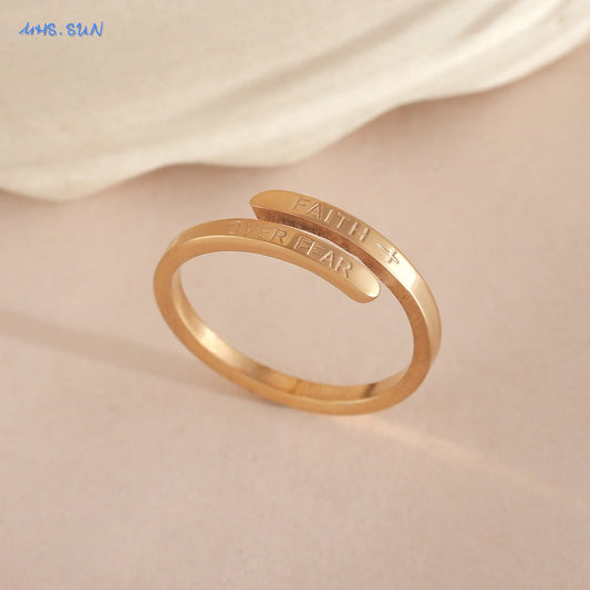 MHS.SUN Fashion Stainless Steel Open Rings