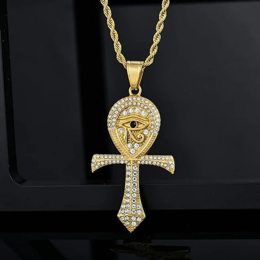 YILUOCD CZ Eye of Horus Pendant Necklace