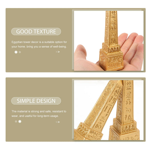 2pcs Egyptian Obelisk & Pyramid Miniature Set