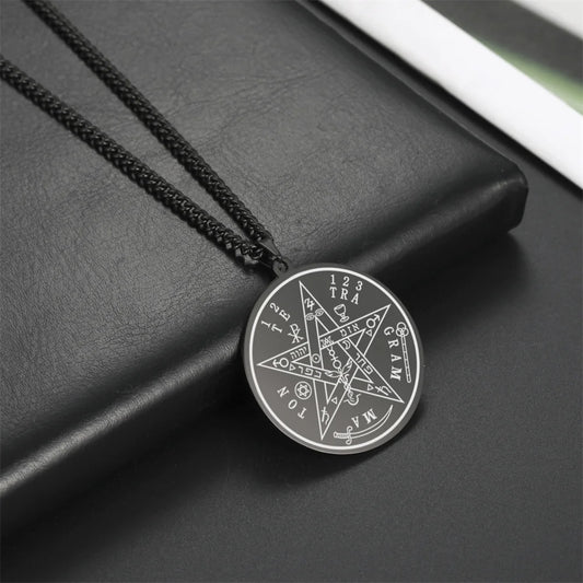 EUEAVAN Witchcraft Tetragrammaton Pentacle Necklace