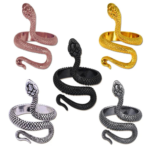 Retro Black Snake Ring