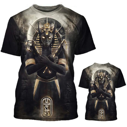 Retro Egyptian Pharaoh Print T-Shirt