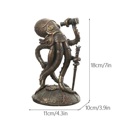 Vilead Steampunk Seabed Hiker Octopus Statue