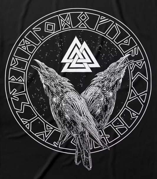 Vikingiess Rise Valknut Rune Hugin
