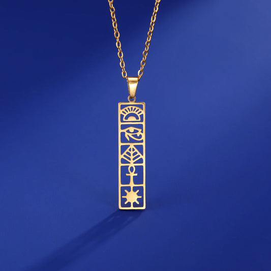 Skyrim Egyptian Ankh & Hieroglyphs Necklace