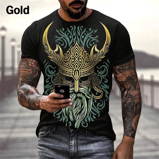 Summer Viking Warriors Graphic 3D Print T-Shirt