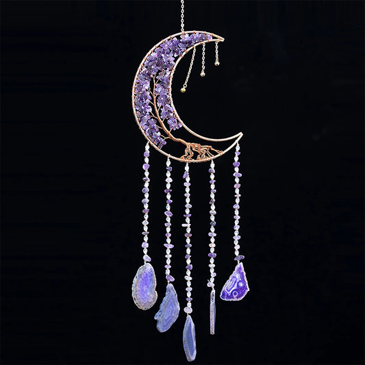 Catcher Crystal Gravel Moon Wall Hanging
