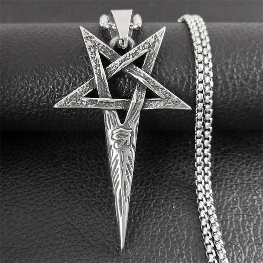 Punk Egypt Eye of Horus Pentagram Necklace