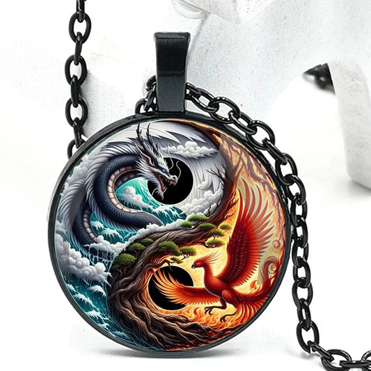 Retro Yang Phoenix and Yin Dragon