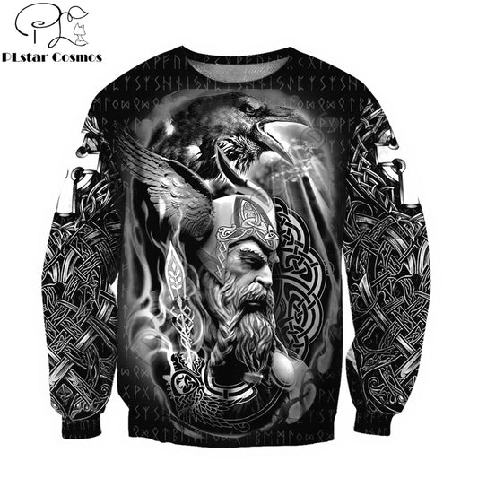 PLstar Cosmos Odin Raven Wolf Tattoo 3D Printed Hoodie