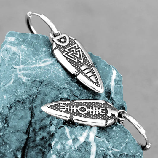 316L Stainless Steel Nordic Viking Spear Drop Earrings